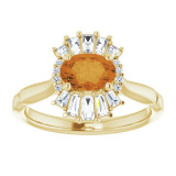14K Yellow Citrine & 1/4 CTW Diamond Ring - 720846030P photo 3