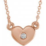 14K Rose .03 CTW Diamond Heart 16 Necklace - 86335602P photo