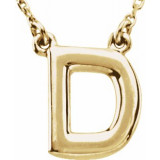 14K Yellow Block Initial D 16 Necklace - 84634116P photo