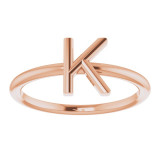 14K Rose Initial K Ring - 51895163P photo 3