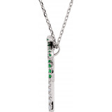 14K White Tsavorite Garnet & .08 CTW Diamond 16 Necklace - 61379844020P photo 2