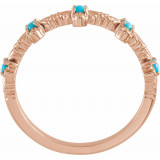 14K Rose Turquoise Cross Ring - R43100602P photo 2