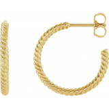 14K Yellow 17 mm Rope Hoop Earrings - 86111101P photo