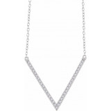 14K White 1/6 CTW Diamond V 16-18 Necklace - 65214760001P photo