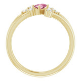 14K Yellow Pink Tourmaline & 1/8 CTW Diamond Bypass Ring - 72099632P photo 2