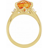 14K Yellow Checkerboard Citrine & 1/6 CTW Diamond Ring - 6631260001P photo 2