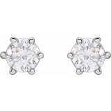 14K White 3.4 mm I2 1/3 CTW Diamond 6-Prong Wire Basket Earrings - 292366040P photo 2