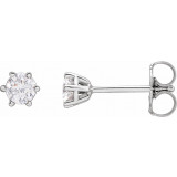 14K White 3.4 mm I2 1/3 CTW Diamond 6-Prong Wire Basket Earrings - 292366040P photo