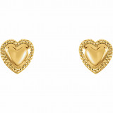 14K Yellow Heart Earrings - 1911512432900P photo 2