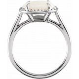 14K White Opal & .06 CTW Diamond Ring - 71633105P photo 2