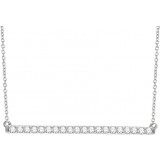 14K White 1/2 CTW Diamond Bar 16-18 Necklace - 65108460007P photo