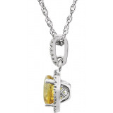 14K White Citrine & 1/10 CTW Diamond 18 Necklace - 65130170006P photo 2