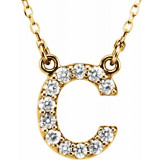14K Yellow Initial C 1/8 CTW Diamond 16 Necklace - 67311128P photo