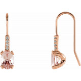 14K Rose Morganite & .05 CTW Diamond Earrings - 65150660000P photo