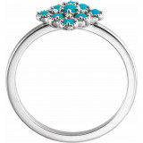 14K White Turquoise & .02 CTW Diamond Ring - 720736001P photo 2