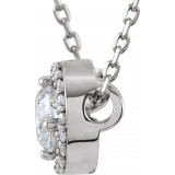 14K White 3/8 CTW Diamond Halo-Style 16 Necklace - 85916104P photo 2