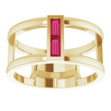 14K Yellow Ruby Baguette Ring - 71884601P photo 3