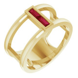 14K Yellow Ruby Baguette Ring - 71884601P photo