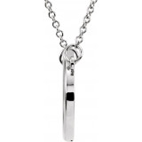 14K White Horizontal Oval 16 Necklace - 85869101P photo 2