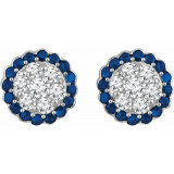14K White Blue Sapphire & 5/8 CTW Diamond Earrings - 65194860002P photo 2