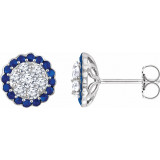 14K White Blue Sapphire & 5/8 CTW Diamond Earrings - 65194860002P photo