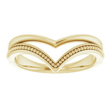 14K Yellow Beaded V Ring - 51878102P photo 3