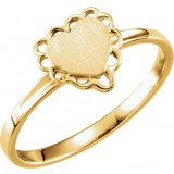 14K Yellow 7x6 mm Heart Signet Ring - 51936371P photo