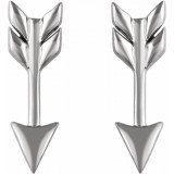 14K White Arrow Earrings - 65238960000P photo 2