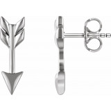 14K White Arrow Earrings - 65238960000P photo