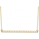 14K Yellow 1/6 CTW Diamond Bar 16-18 Necklace - 65108460000P photo