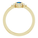14K Yellow Blue Sapphire & 1/5 CTW Diamond Ring - 720896030P photo 2