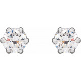 14K White 3.2 mm SI2-SI3 1/4 CTW Diamond 6-Prong Wire Basket Earrings - 292366100P photo 2