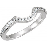 14K White 1/8 CTW Diamond Band for 4.5 mm Round Engagement Ring - 67711104P photo