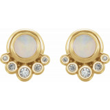 14K Yellow Opal & 1/8 CTW Diamond Earrings - 86780611P photo 2