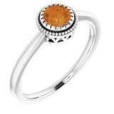 14K White Citrine November Birthstone Ring - 651609122P photo