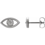 14K White Evil Eye Earrings - 86885600P photo