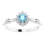 14K White Aquamarine & 1/6 CTW Diamond Ring - 720886011P photo 3