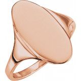 14K Rose 16.4x8.5 mm Oval Signet Ring - 52036400P photo