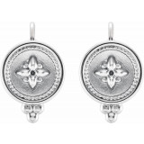 14K White Beaded Lever Back Earrings - 86552600P photo 2