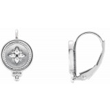 14K White Beaded Lever Back Earrings - 86552600P photo