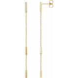 14K Yellow Bar Chain Earrings - 65233160001P photo