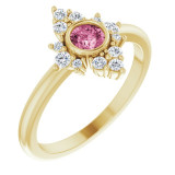 14K Yellow Pink Tourmaline & 1/5 CTW Diamond Ring - 720896036P photo