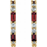 14K Yellow Mozambique Garnet & 1/2 CTW Diamond Earrings - 86789617P photo 2