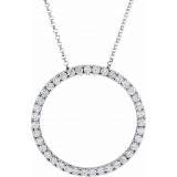 14K White 1 CTW Diamond Circle 18 Necklace - 658311007P photo