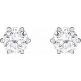 14K White 5 mm I1 1 CTW Diamond 6-Prong Wire Basket Earrings - 292366020P photo 2