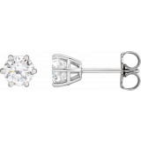 14K White 5 mm I1 1 CTW Diamond 6-Prong Wire Basket Earrings - 292366020P photo