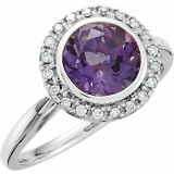 14K White Amethyst & 1/8 CTW Diamond Ring - 651435100P photo