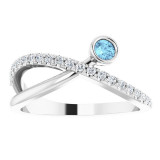 14K White Aquamarine & 1/5 CTW Diamond Ring - 72072612P photo 3