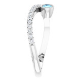 14K White Aquamarine & 1/5 CTW Diamond Ring - 72072612P photo 4