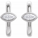 14K White 1/8 CTW Diamond Hoop Earrings - 87081610P photo 2